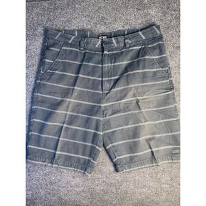 VANS Chino Shorts Mens Size 36 Gray Striped Regular Fit‎ Slash Pockets Pony Logo